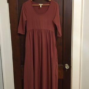 Rust Knit Maxi Dress